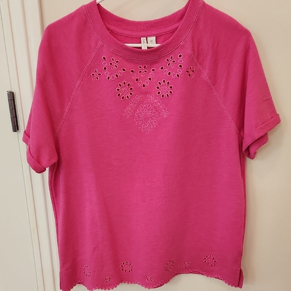 Cato Fuchsia Sweatshirt with Eyelet Embroidery - Picture 4 of 6
